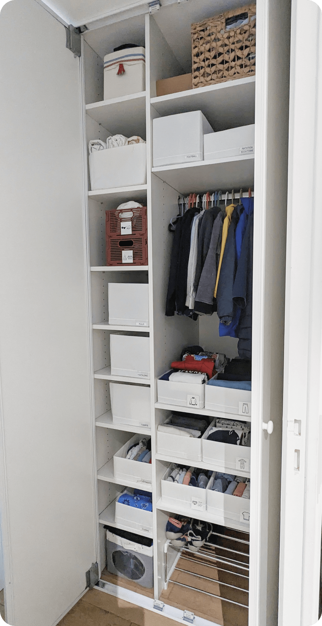 Home organiser en Bretagne - Maison Hamour - dressing enfant